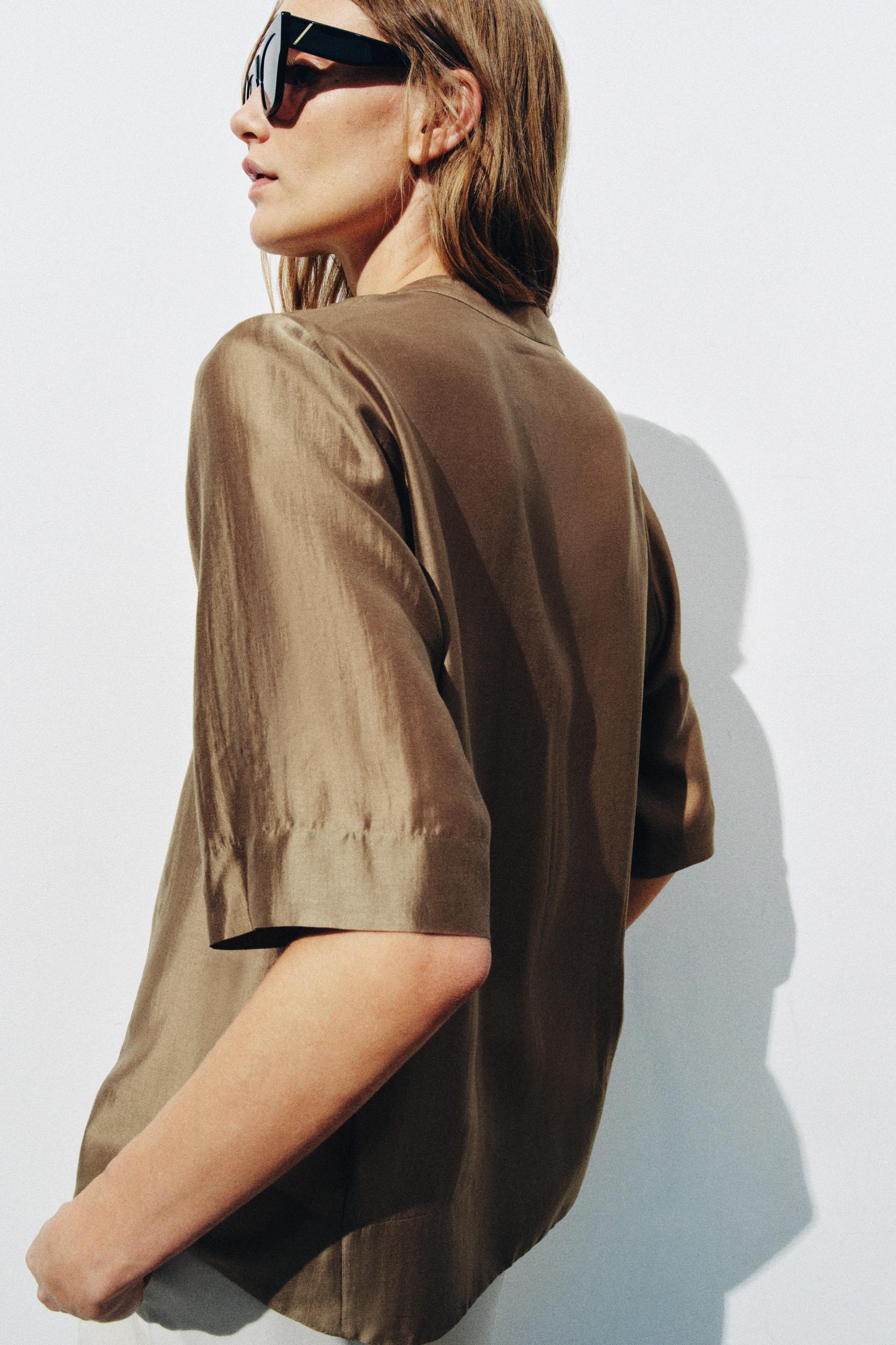BLOUSE FLUIDE À MANCHES COURTES ZW COLLECTION